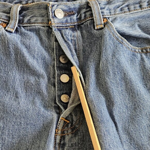 Levi's Jeans Mens 34 x 34 / 32 Blue 501 Straight Leg Cotton Denim Western Cowboy - Picture 8 of 16